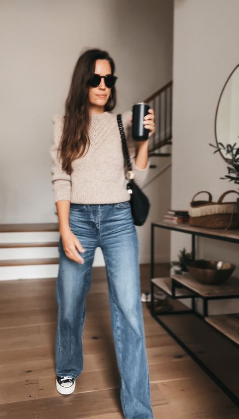 Everyday Fashion For Women, Jeans Tennis Shoes Outfit Winter, Anthropologie Outfits Fall 2023, Oversize Mens Shirt For Women, Polished Mom Outfits, Sneakers That Make You Taller, Company Offsite Outfit, Spring Denim Outfits 2023, Style In Your 20s