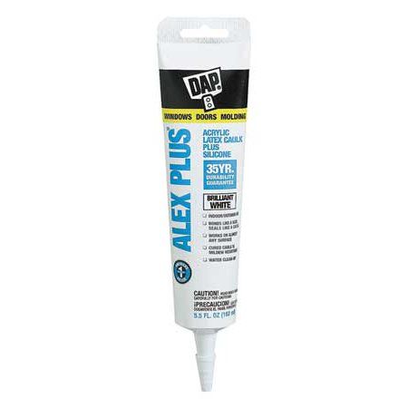 Dap 18128 5.5 Oz White Alex Plus® Acrylic Latex Caulk Plus Silicone Festive Tablescape, Door Molding, Paint Supplies, Perfect Pillow, Baseboards, White Acrylic, White Acrylics, Mold And Mildew, Home Improvement Projects