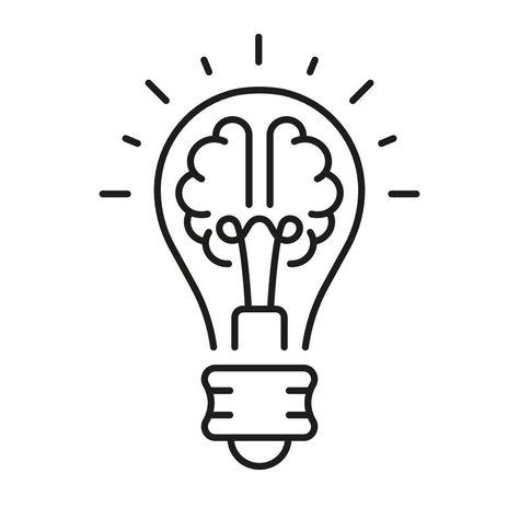 Light Bulb Inspiration, Knowledge, Smart Solution Linear Symbol. Innovation Outline Sign. Human Brain and Lightbulb Creative Idea Concept Line Icon. Editable Stroke. Isolated Vector Illustration. Lightbulb Line Art, Idea Illustration Lightbulb, Innovation Symbol, Brain Lightbulb, Knowledge Symbol, Lightbulb Illustration, Knowledge Illustration, Brain Symbol, Cereal Design