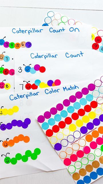 Kelly | Preschool & Kinder Activities on Instagram: "Dot Sticker Caterpillars 3 WAYS! Which one is your child ready for? 1…2…3… 1. Color Matching! 2. Number ID & Count! 3. Counting On! Let me know which one you’ll be using this week. . . . . . #engaginglittles #earlymath #prekmath #mathcenters #finemotorfun #mathisfun #kindergartenideas #athomelearning #easylearningactivities #buildingmathskills #preschoolactivities" Fall Themed Activities, Toddler Journal, Free Preschool Activities, Easy Learning Activities, Apple Letters, Apple Ideas, Summer Preschool Activities, Movement Songs, January Activities