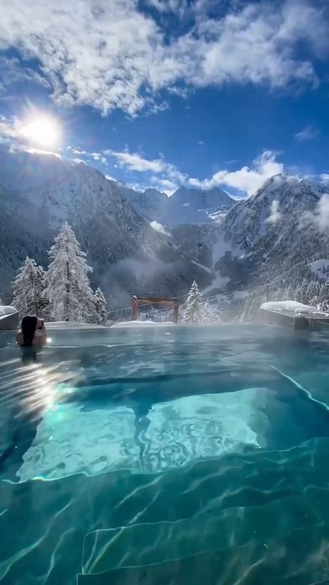 Icy morning in 2022 | Vacation places, Beautiful places to travel, Dream travel destinations Winter Spa Aesthetic, Spa Hotel Aesthetic, Hotels Aesthetic, Voyage Aesthetic, Chalet Al Foss, Snow Hotel, Winter Spa, Alpine Hotel, Spa Aesthetic