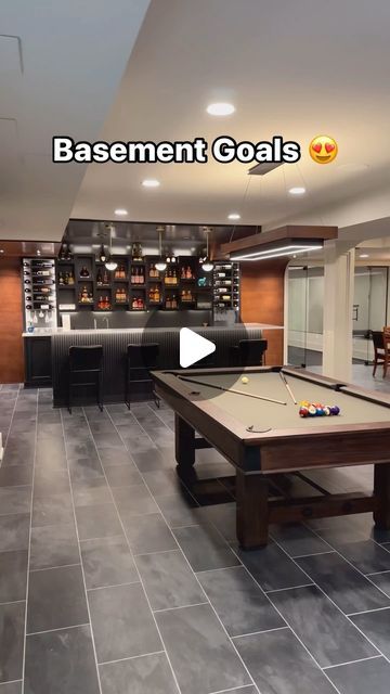 Finished Basements NJ ™ on Instagram: "A Basement meant for Entertaining! 🥃🎱
•
•
#finishedbasement #billiards 
#custombar #hometheater" Basement Bar Ideas On A Budget Diy, Billiard Room Ideas, Garage Arcade, Basement Bar Designs Layout, Basement Man Cave Ideas, Pool Table Room Ideas, Basement Rec Room Ideas, Basement Bar Ideas On A Budget, Pool Room Ideas