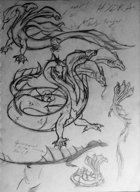 Lernaean Hydra part 2 Hydra Art Greek Mythology, Hydra Dragon Tattoo, Hydra Aesthetic Mythology, Hydra Tattoo Design, Hydra Sketch, Hydra Tattoo Greek Mythology, Hydra Hercules, Hydra Mythology, Hydra Drawing