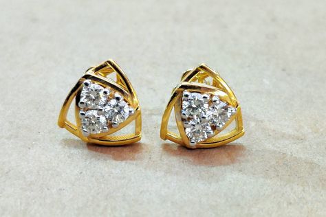 Studs Earrings Gold India, Diamond Jewelry Earrings, Gold Diamond Earrings Studs, Gold Diamond Studs, Stud Jewelry, Jewelry Rings Diamond, Gold Stud, Diamond Stud, Party Jewelry