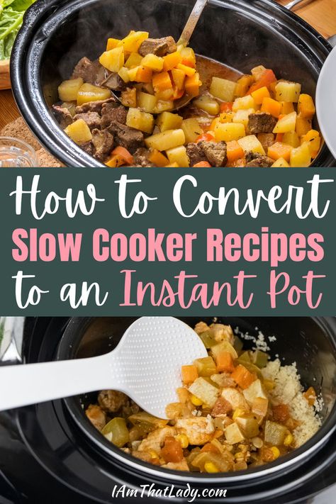 slow cooker and instant pot Crock Pot To Instant Pot Conversion, Using Instant Pot As Slow Cooker, Slow Cooker To Instant Pot Conversion, Instant Pot As Slow Cooker How To Use, Instantpot Slow Cooker Recipe, Slow Cook Roast In Instant Pot, Slow Cook In Instant Pot, How To Use Instant Pot As Slow Cooker, Instant Pot Slow Cooker Instructions