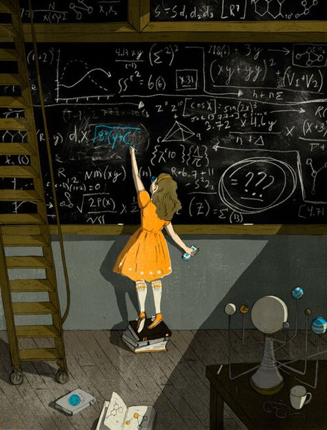 mathgirl Math Wallpaper, Science Girl, مشروعات العلوم, Fotografi Kota, Science Art, Editorial Illustration, Disney Magic, Study Motivation, Science And Technology