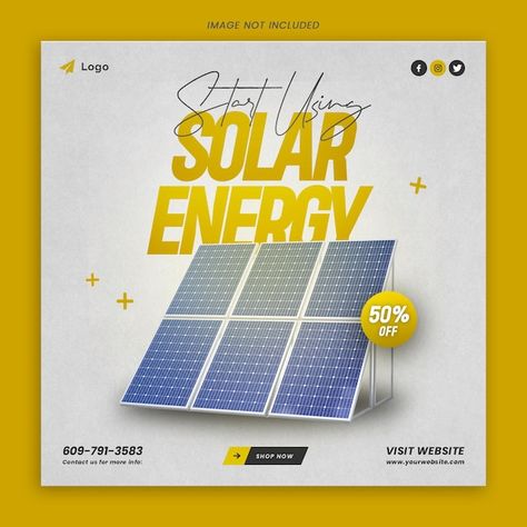 Solar energy promotion social media post... | Premium Psd #Freepik #psd #environment #solar #solar-energy #clean-energy Solar Energy Flyer Design, Save Energy Poster, Solar Backpack, Solar Energy Design, Graphic Design Posters Layout, Solar Power Energy, Media Advertising Design, Solar Design, Solar Companies