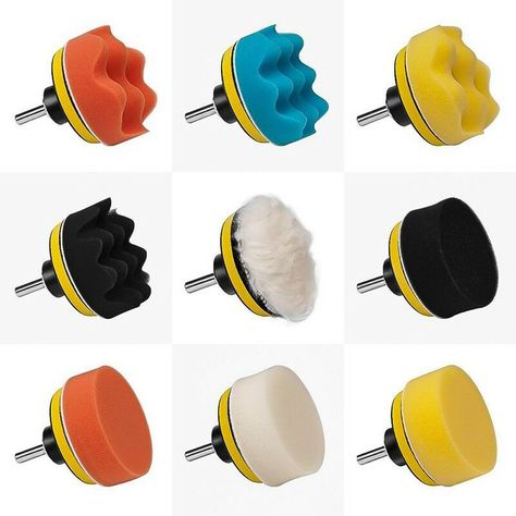 11pcs/lot 3 Inch Car Wash Sponge Polishing Waxing Buffing Pads Kit Car Polisher Drill Adapter Car Buffing Pads, Car Polish, Waxing Kit, Car Wax, Wool Cushion, Electric Drill, Angle Grinder, Mua Sắm, Power Tool Accessories