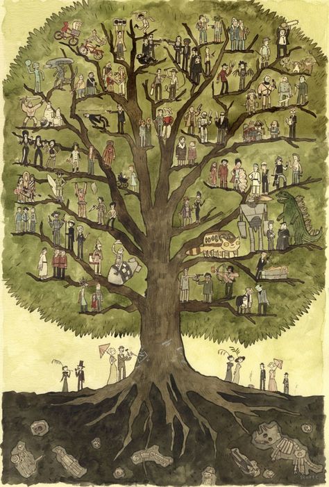 The Family Tree Scott Campbell, Gothic Architecture, Tree Art, Historical Sites, Studio Ghibli, Family Tree, The Words, Genealogy, A Tree