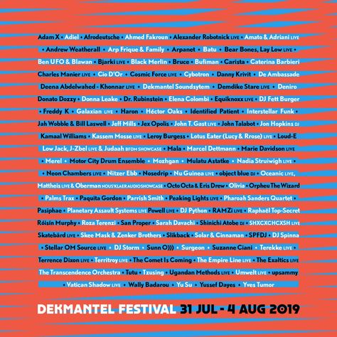 Dekmantel Festival, Lineup Poster, Music Festival Poster, Festival Posters, The Festival, Bob Marley, Music Festival, Amsterdam, Festival