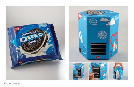 Oreo Package Redesign (Student Project) on Packaging of the World - Creative Package Design Gallery Oreo Packaging Design, Oreo Packaging, Oreo Package, Package Redesign, Food Oreo, Packaging Redesign, Nanaimo British Columbia, Unique Packaging Design, Paper Food