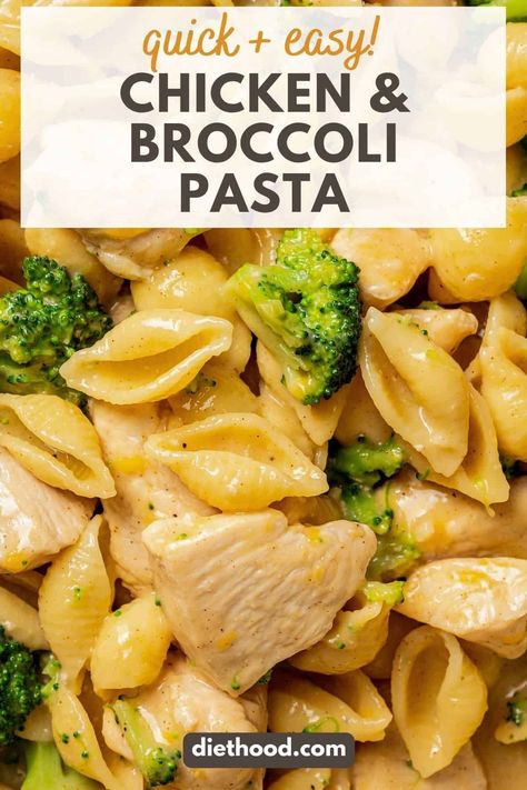 This quick and easy chicken broccoli pasta is a healthy homemade mac and cheese that's still rich and creamy #Recipes #Food #MacNCheese #Pasta Easy Pasta Broccoli Recipes, Velveeta Chicken Broccoli Pasta, Cheesy Chicken Broccoli Pasta Casserole, Chicken Broccoli Pasta Casserole Recipes, Broccoli Cheese Noodles, Chicken Broth Pasta Recipes, Pasta Chicken Broccoli Recipes, Chicken Brocolli Pasta Recipes, Chicken Pasta Recipes Easy Quick Dinner One Pot Meals