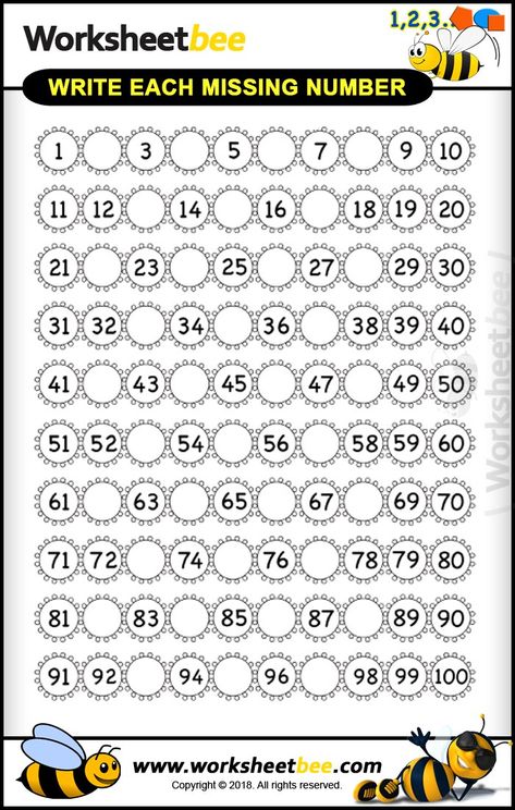 write each missing number 1 100 printable worksheet for kids about to Number Words Worksheets, Number Worksheet, Kindergarten Math Worksheets Free, Worksheet For Kindergarten, Numbers 1 100, Counting Worksheets, Preschool Math Worksheets, Kids Worksheets Preschool, Missing Numbers