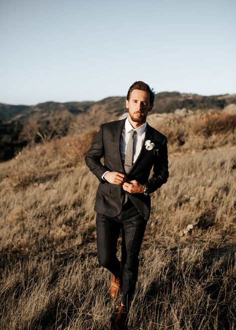 This Sacred Mountain Julian Wedding was Filled with Joy and Wild Northern California Vibes | Junebug Weddings Mens Wedding Attire, Groom Wedding Attire, Groomsmen Photos, Sacred Mountain, Groom Looks, Groomsmen Suits, Groom Poses, Groomsmen Attire, Groom Outfit