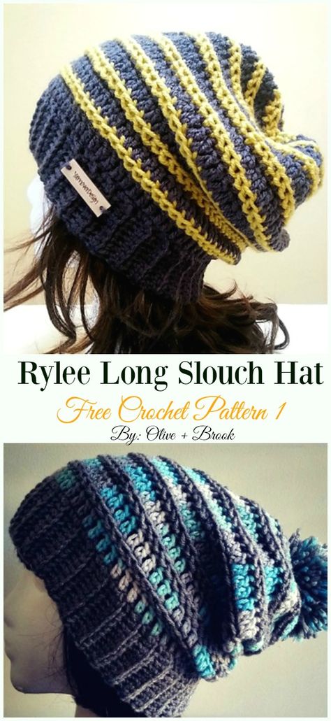 Crochet Slouchy Hat Free Pattern, Crochet Pikachu, Mens Crochet Beanie, Crochet Slouchy Beanie, Crochet Slouch Hat, Crochet Slouchy Hat, Crochet Men, Knitting Patterns Free Hats, Crochet Hat Free