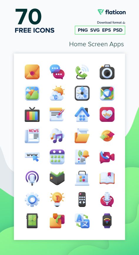 70 Home Screen Apps icons for personal and commercial use. 3D Color icons. Icon Pack Android, All Apps Icon, Android Icons, Hd Icons, Color Icons, Apps Icon, Create Icon, Free Icon Set, 3d Color