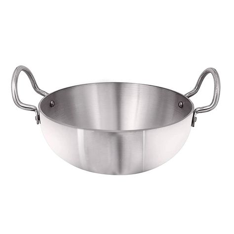 PRICES MAY VARY. Product Contain: Induction Base Kadai 4 mm,Size No-12 Aluminium Indian Kadai,Frying Pan Perfect for roasting, pickling, deep frying, and sautéing with minimum water and oil. Provides efficient cooking, frying and serving options for different occasions Daily use kitchenware Sturdy Long term valueable product ideal for day to day usage Color: Silver Material :Aluminium Dimension :Length -10.2 X Width - 8.7 X Height - 3 inch Item Weight : 790 GR The Aluminium Kadai Pan is a versat Aluminum Pans, Deep Frying, Kitchen Equipment, Indian Home, Frying Pan, Silver Material, Pots And Pans, Deep Fried, Cookware