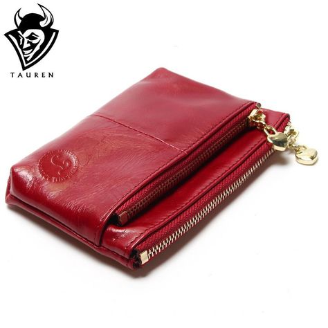 New TAUREN High Quality Genuine Leather Women Mini Wallet Oil Wax Leather Coin Purse Coin Credit Card Holder With Metal Ring Sac Vanessa Bruno, Wallets Designer, Quilted Wallet, Women Wallet, Trendy Tote Bags, Leather Coin Purse, Coin Wallet, Wedding Bag, Genuine Leather Wallets