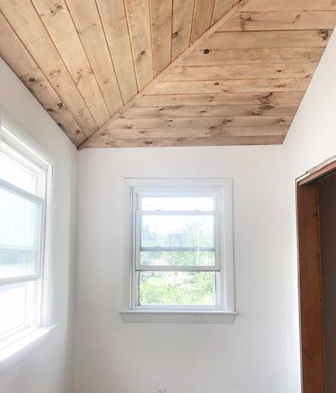 Stained Shiplap, Ceiling Remodel, Wood Plank Ceiling, Shiplap Ceiling, Tongue And Groove Ceiling, Plank Ceiling, Porch Ceiling, Wood Ceiling, Colored Ceiling