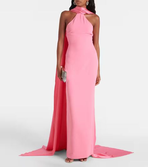 Solace London Ophelia crêpe gown | Smart Closet Smart Closet, Solace London, Crepe Gown, London Outfit, Mother Of The Bride Outfit, Dress Back, Style Maxi Dress, Halter Neckline, Mother Of The Bride Dresses