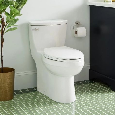 Signature Hardware 497793 Brinstead 1.28 GPF One Piece | Build.com Skirted Toilet One Piece, Skirted Toilet, Fireclay Farmhouse Sink, Elongated Toilet Seat, Acrylic Tub, Modern Toilet, Bidet Toilet, Basement Bathroom, Bathroom Accessory Sets