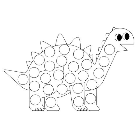 Dinosaur dot marker coloring pages for k... | Premium Vector #Freepik #vector #cute-dino #cute-dinosaur #dino #dinosaur Marker Coloring Pages, Dino Cute, Marker Coloring, Cute Dino, Montessori Ideas, Dot Markers, Dotted Line, Cute Dinosaur, Dot Art