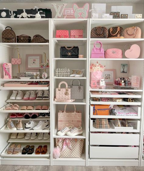 Barbie Bedroom Ideas, Barbie Bedroom, Dressing Room Decor, Ikea Pax Wardrobe, Wardrobe Systems, Open Closet, Pax Wardrobe, Closet Layout, Build A Closet