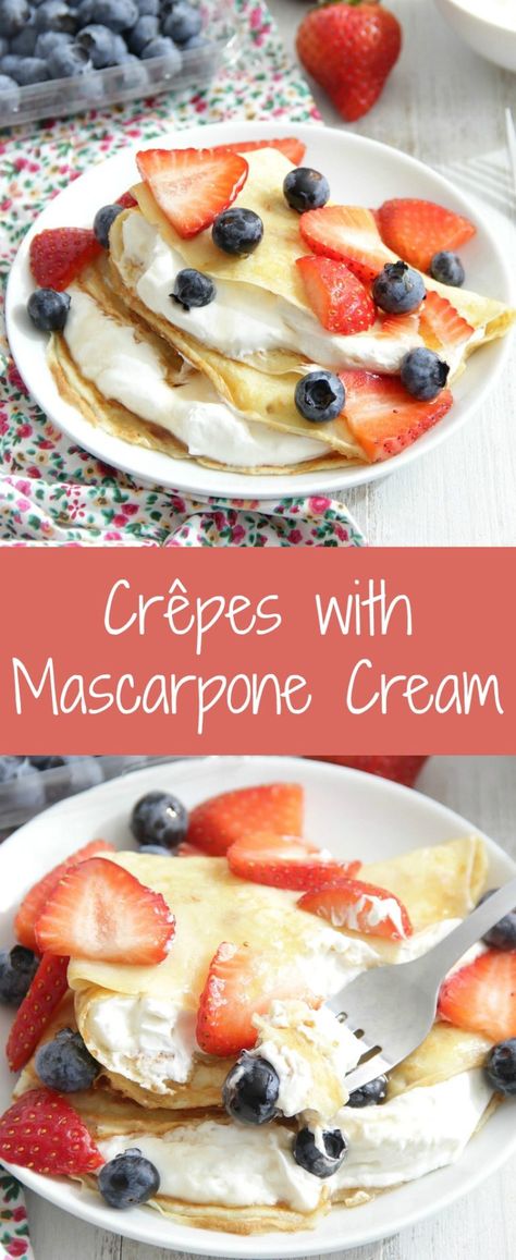 Recipes With Mascarpone Cheese, Best Crepe Recipe, Sweet Crepes Recipe, Mascarpone Recipes, Homemade Crepes, Crepes Filling, Mascarpone Creme, Sweet Crepes, Dessert Recipies