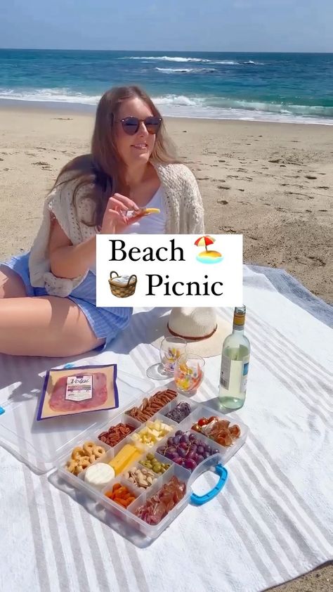 college_housewife on Instagram: Let’s kick off beach picnic season 🧺🏖 with an impressive, yet transportable charcuterie board! I’m filling out this cute craft organizer… Transportable Charcuterie Board, Beach Cheese Board, Beach Charcuterie Board To Go, Transporting Charcuterie Board, Charcuterie Board Beach Picnic, How To Transport Charcuterie Board, Chautrie Board, Picnic Charcuterie Board To Go, Beach Tricks