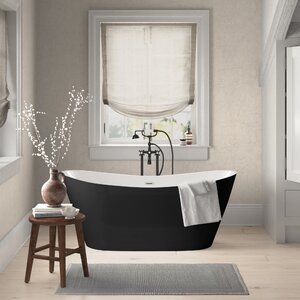 WoodBridge 55" x 32" Freestanding Soaking Acrylic Bathtub | Wayfair Luxury Tub, Cast Iron Bathtub, Vanity Art, Bath Tubs, Acrylic Bathtub, Soaking Bathtubs, Free Standing Bath, Bath Tub, Free Standing Bath Tub