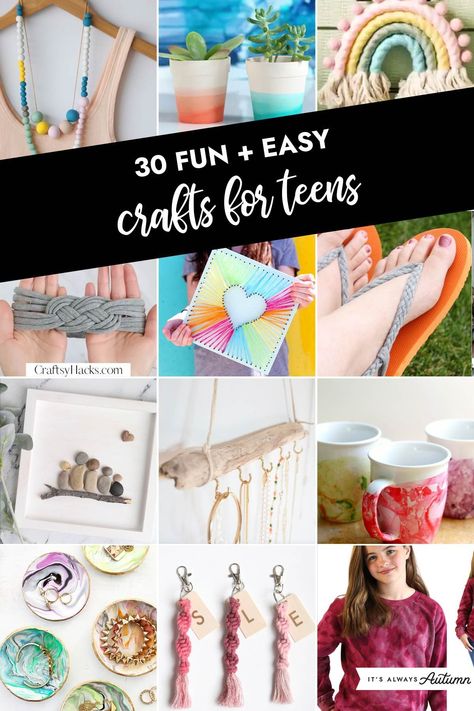 Arts And Crafts Jewelry, Easy Crafts For High Schoolers, Recycle Reuse Reinvent Art, Teenage Crafts Projects, Diy Room Decor For Girls Teenagers Easy, Girls Camp Craft Ideas, Summer Crafts For Kids For Teens, Simple Craft Ideas For Women, High School Craft Ideas