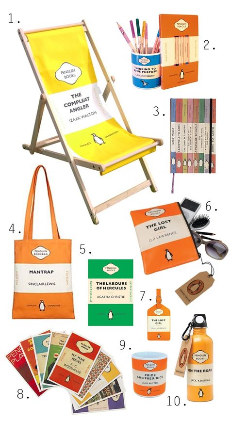 Now you can get classic Penguin covers on various merchandise from deckchairs to mugs. Brand Merchandise Design, Branded Merchandise Ideas Products, Merchandise Design Ideas, Merchandise Ideas Products, Branded Merchandise Ideas, Cool Merch Ideas, Brand Merchandise Ideas, Merch Ideas Products, Brand Merch