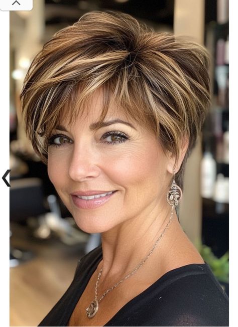 Shaggy Short Hair Fine, Pixie Womens Haircuts, Highlights For Pixie Haircut, Stacked Haircuts For Thick Hair, Haircuts For Older Women With Fine Hair, Short Bob Pixie Haircut, Short Pixie Haircuts For Women Over 50, Hair Colors For Women Over 50, Pixie Bobs For Fine Hair