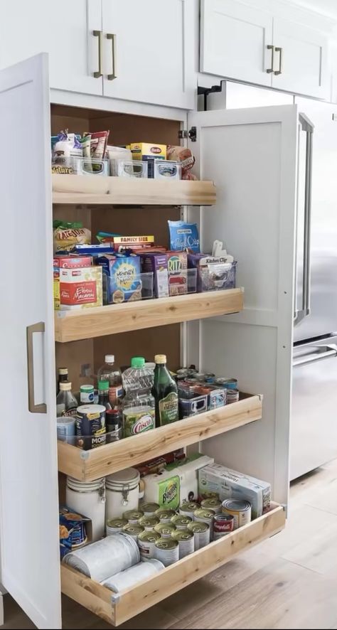 Garage Pantry, Meadow Cottage, Small White Kitchens, Pantry Layout, Kitchens Cabinets, Pantry Organisation, Desain Pantry, Cabinets Ideas, White Kitchens