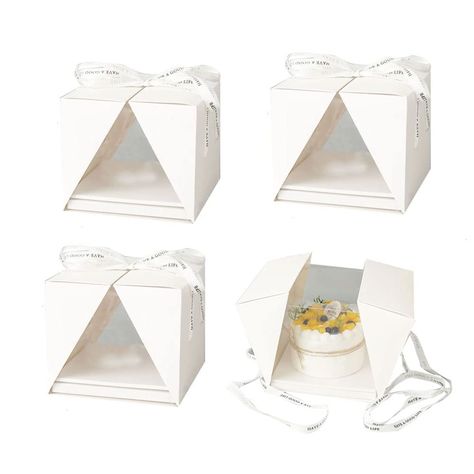 PRICES MAY VARY. Nice choice for gift boxes: you will get 4 transparent cake boxes, along ; Each clear cake box is 10 x 10 x 10 Inches, suitable for cakes under 8 inches; Cake boxes are elegant, sturdy and durable Simple and classic design: the cake box comes with a crystal clear transparent effect; It is matched with a white base and packaged, its tall layer design is designed for more space to store your cakes and keep your cake intact during transportation Multiple uses: these tall clear boxe Transparent Box Packaging, 8 Inches Cake, Small Cake Boxes, Cake Transport, Cake Boxes Packaging, Transparent Cake, Box For Birthday, Clear Cake, Wedding Cake Boxes