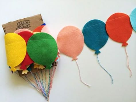 Recycling for Handmade Garlands, 15 Brilliant Home Decorating Ideas Felt Chain Garland, Diy Birthday Garland, Birthday Garland Diy, Felt Balloon, Baloon Garland, Balloon Bunting, Felt Bunting, Diy Girlande, Birthday Garland