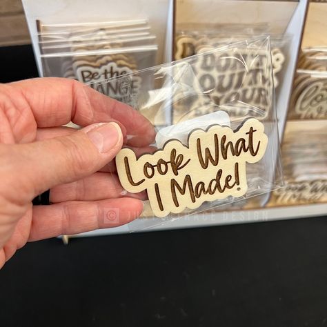 Laser Crafts Wood, Unique Laser Projects, Making Money With A Laser Engraver, Glowforge Ideas To Sell, Best Selling Laser Engraved Items, Wood Fridge Magnets, Look What I Made Magnet, Laser Engraved Magnets, Glowforge Spark Projects