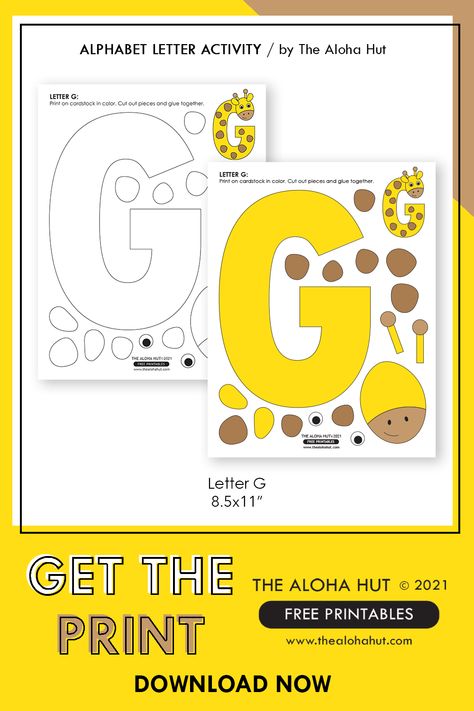 Letter G Craft, G Is For Giraffe, G Craft, Letter G Crafts, Letter G Activities, 1st Grade Crafts, Preschool Letter Crafts, Fun For Toddlers, Alphabet Letter Activities