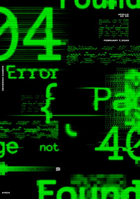 No way to avoid to create something else than inspire myself about the error 404 page not found. Only because it is the poster #404. Error Graphic Design, Electronic Graphic Design, Electronic Music Poster, Estilo Cyberpunk, Motion Images, Illustrator Design Tutorial, Hacker Wallpaper, Cyberpunk City, Design Number