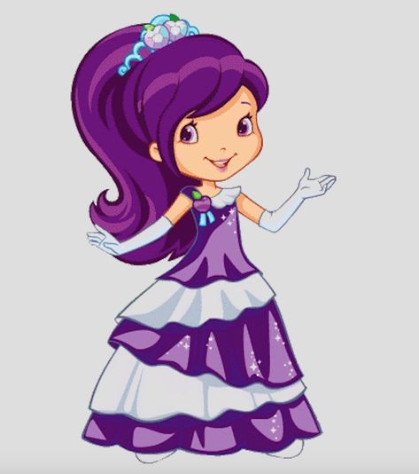 Plum Pudding as a pretty Princess from Strawberry Shortcake Strawberry Shortcake Character, Strawberry Shortcake Pictures, Purple Cartoon, Berry Shortcake, Disney Princess Sofia, Strawberry Shortcake Cartoon, Strawberry Shortcake Characters, Plum Pudding, Disney Cartoon Characters