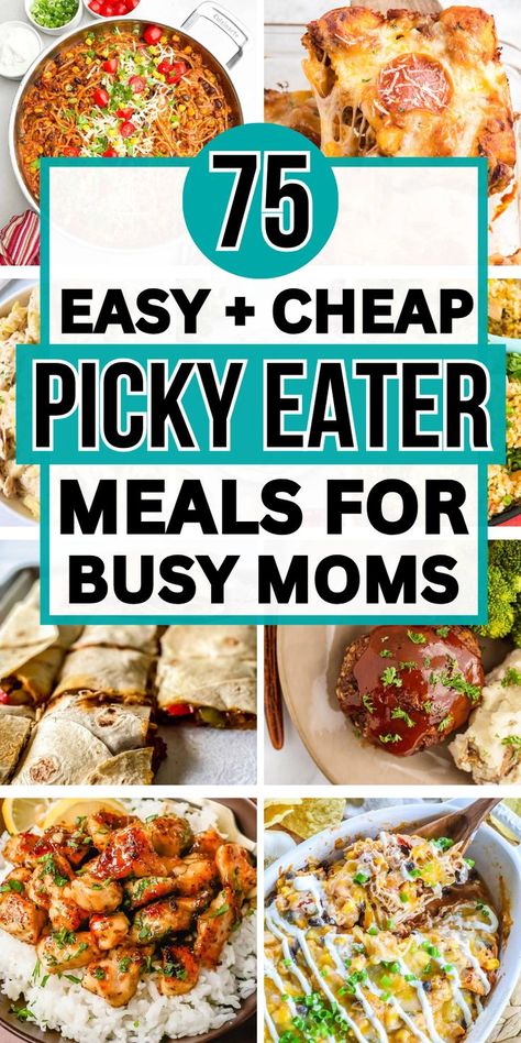 Easy weeknight dinner ideas for families with picky eaters. Fun Family Dinner Ideas, Picky Kids Dinner Ideas, Kids Meals For Picky Eaters, Meal Ideas For Picky Eaters, Easy Kids Meals, Family Meals Picky Eaters, Kids Meal Ideas, Family Fun Dinner, Meals For Picky Eaters