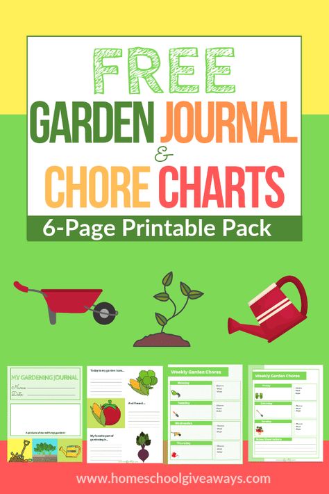 FREE Gardening Journal Pack - Homeschool Giveaways Free Garden Planner, Gardening Journal, Kids Gardening, Free Homeschool Printables, Easy Vegetables To Grow, Benefits Of Gardening, Chore Charts, Homesteading Skills, Permaculture Design