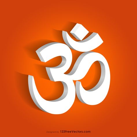 Free Download 3D Om / Aum / Ohm Symbol on Orange Background Vector Image in Adobe Illustrator Eps & Ai file formats. Mayur Pankh, Om Background, Panchang Calendar, Om Painting, महाकाल शिव, Om Symbol Art, Shri Ram Wallpaper, Om Symbol Wallpaper, Ohm Symbol