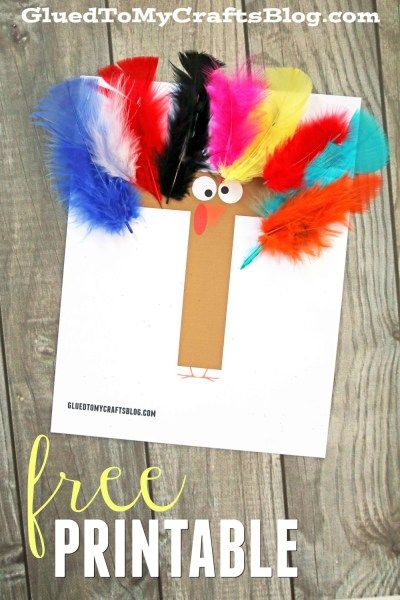 "T" is for Turkey - Free Printable Template Kid Craft Idea Turkey Free Printable, T Is For Turkey, Letter T Crafts, Turkey Crafts Kids, Preschool Letter Crafts, Thanksgiving Crafts Preschool, Preschool Fall, Thanksgiving Classroom, Area Activities