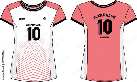 Women Sport Jersey t-shirt design flat sketch Illustration, Abstract pattern Round neck t shirt for girls and Ladies Volleyball jersey, Football, badminton, Soccer and netball, Sport uniform kit Stock Vector | Adobe Stock Volleyball Jersey Design Women, Volleyball Jersey Design, Badminton Jersey, Sport Uniform, Volleyball Jersey, Jersey Designs, Volleyball Jerseys, Sport Jersey, Volleyball Shirt