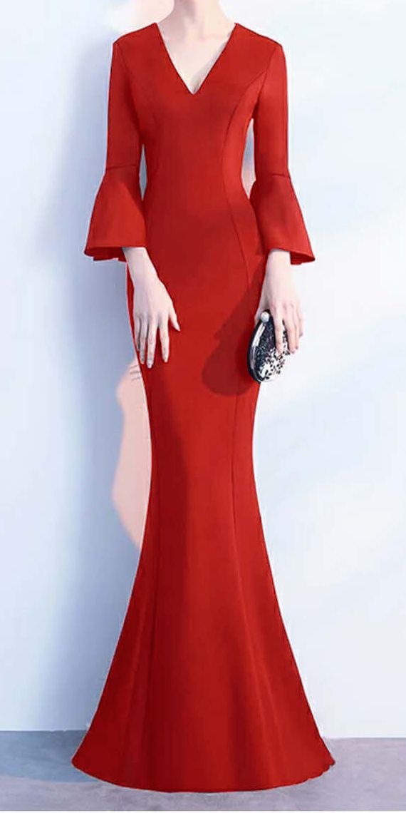 Chic Midi Dress For Banquets, Chic Solid Color Evening Dress For Banquet, Maxi Length Dress For Banquet, Evening Floor-length Dress, Solid Color Floor-length Evening Dress For Banquets, Red V-neck Maxi Dress For Banquet, Elegant Lace Maxi Dress For Prom, Chic Long Sleeve Maxi Dress For Prom, Solid Full-length Maxi Dress For Party