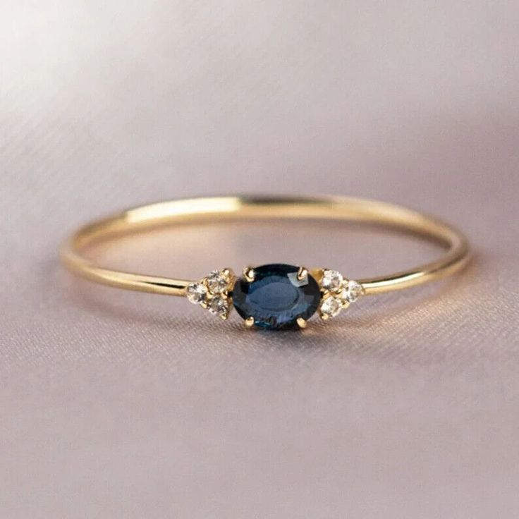 Luxury Dainty Sapphire Ring With Diamond, 14k Gold Topaz Ring With Gemstone Accents For Promise, 14k Gold Topaz Promise Ring With Gemstone Accents, 14k Gold Sapphire Topaz Birthstone Ring, Art Deco Sapphire Ring, Local Eclectic, Gold Sapphire Ring, Ring Rosegold, Cute Engagement Rings