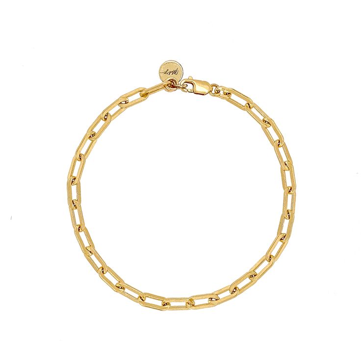 One of our most adored chains that will make you stop and stare. 14K gold-filled and created the perfect texture with your favorite bracelet stack. How we style our bracelets: The world is at your wrist when styling our signature bracelets. They stack well with others, so don’t be shy! Add bangles, charms, and chains for a statement that will turn heads. For a minimal approach, we’re all about solo-wear—nothing but good choices here. 6.5" total length 1/8" thick 14k gold-filled or sterling silve Timeless Gold Plated Bracelet For Everyday Wear, Timeless Gold-plated Bracelet For Everyday, Timeless Everyday Gold Chain Bracelet, Timeless Everyday Gold Plated Bracelet, Modern Yellow Gold Charm Bracelet For Everyday, Timeless Everyday Gold Bracelet, Tarnish Resistant, Timeless Gold Chain Bracelet For Everyday, Chic Everyday Charm Bracelet With Adjustable Chain, Timeless Tarnish Resistant Gold Bracelet For Everyday