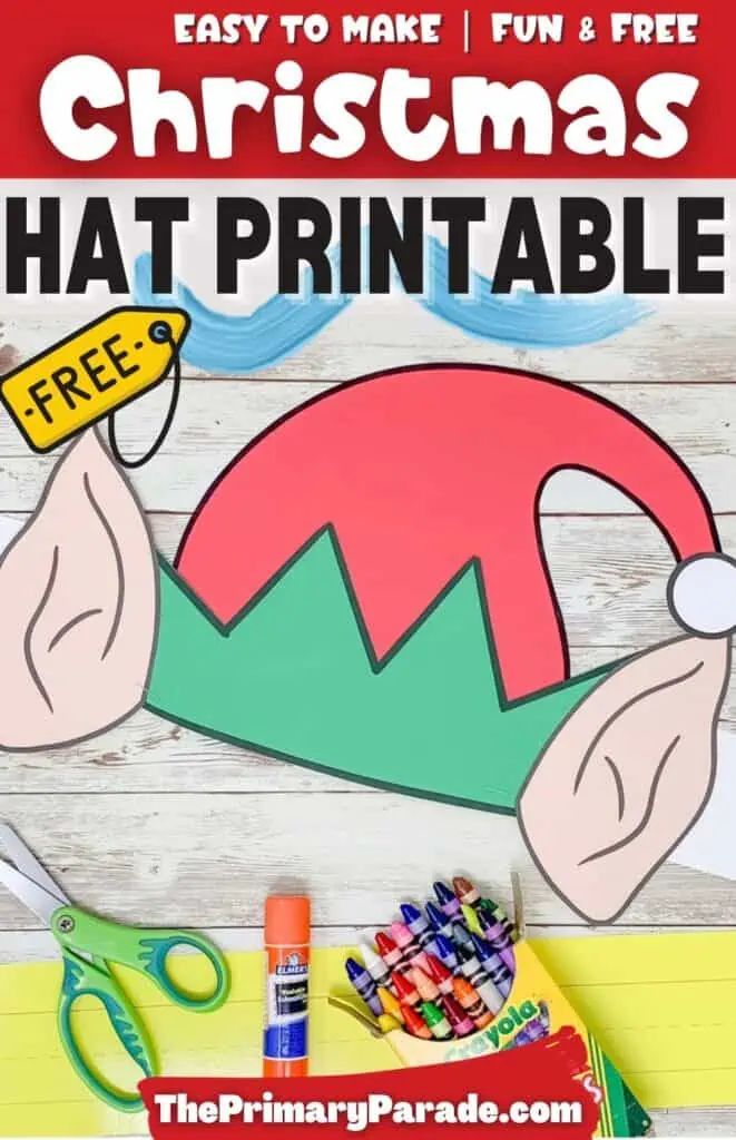 elf hat craft Elf Hat Craft For Kids, Elf Crafts For Preschool, Christmas Hat Craft Preschool, Elf Hat Printable, Easy Elf Craft For Preschool, How To Make An Elf Hat, Christmas Hat Crafts For Kids, Elf Crafts For Kids Printables, Elf Hats Craft For Kids