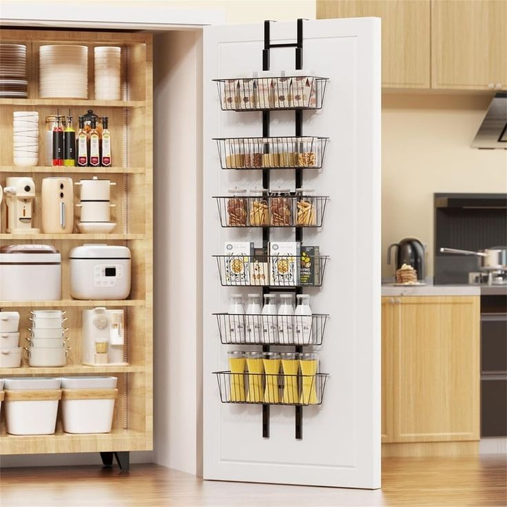 a kitchen pantry filled with lots of food